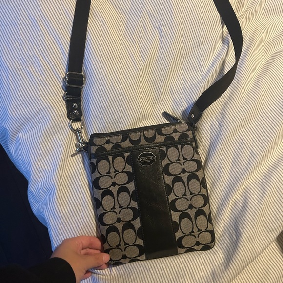 Coach Crossbody Bag Black and Grey - Picture 1 of 4